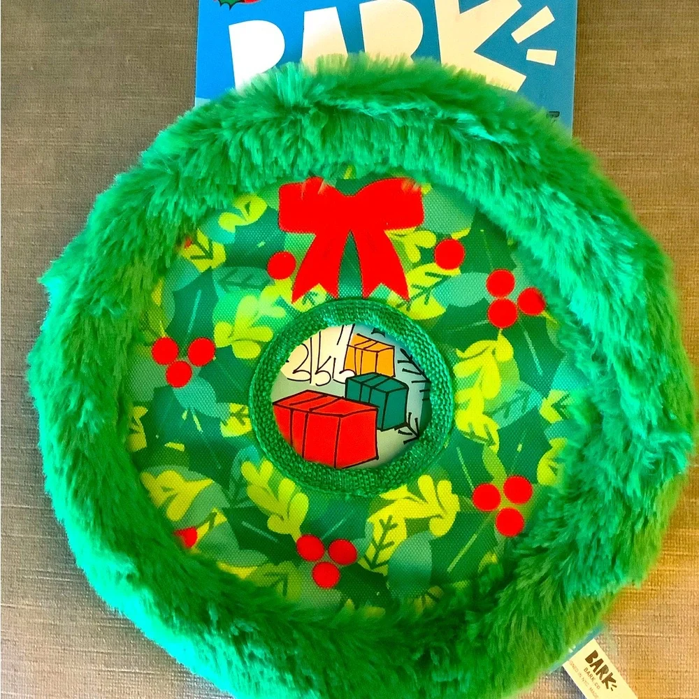 Barkbox Holiday Wreath Dog Toss, Festive Soft Yet Sturdy, Built w/ T-shi…